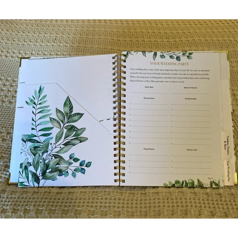 NEW Bridal Wedding Planner Organizer Spiral‎ Binder Shower Gift Elegant Floral